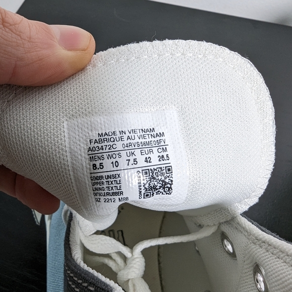 Converse Mens CTAS High Construct Colorblock Tidepool Men's 8.5/Women's 10 - Picture 11 of 11